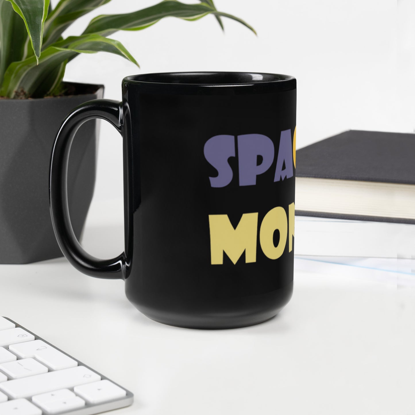 Space Monkey - Black Glossy Mug
